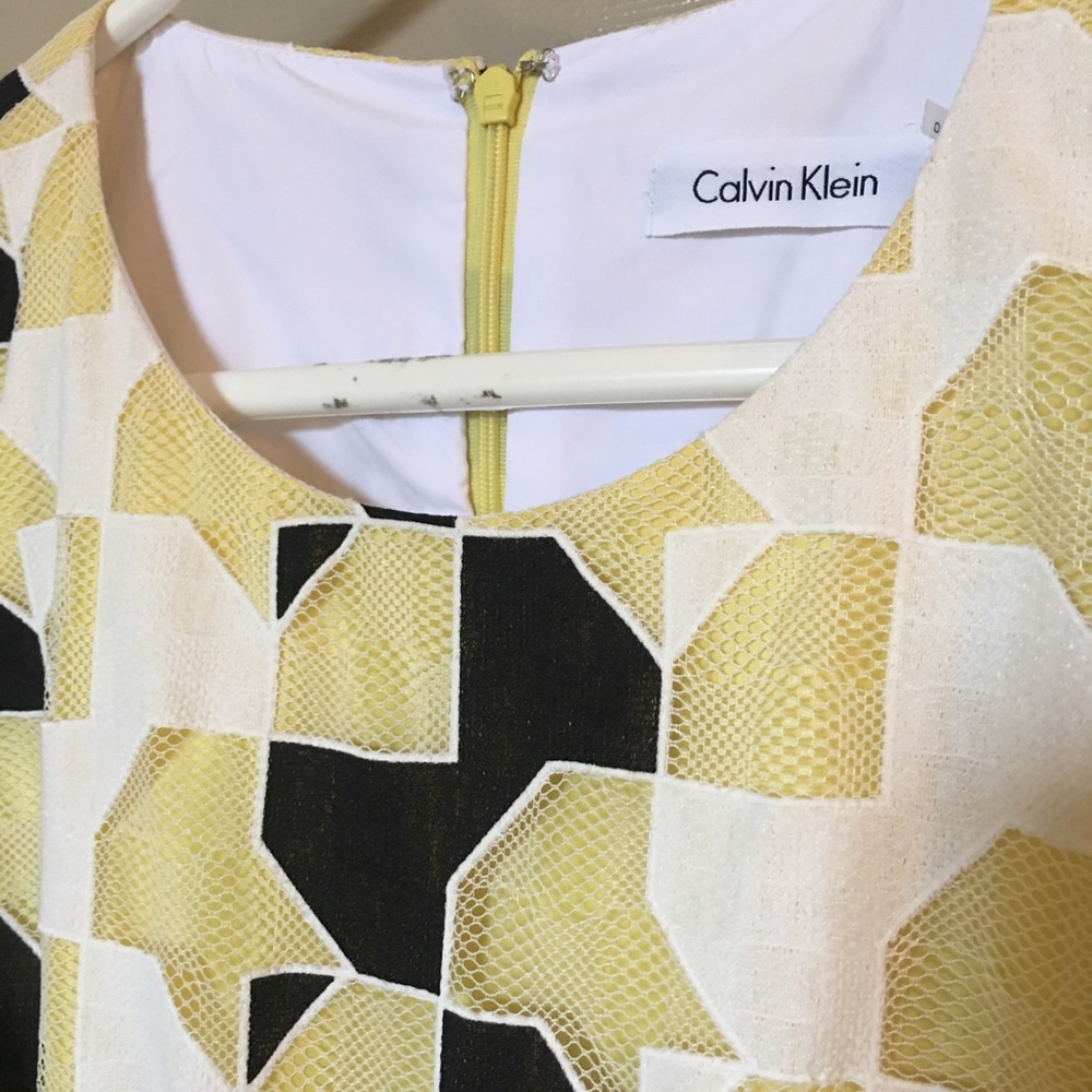 Calvin Kline Dress. Size 10. New. Yellow and Black - Picture 7 of 8